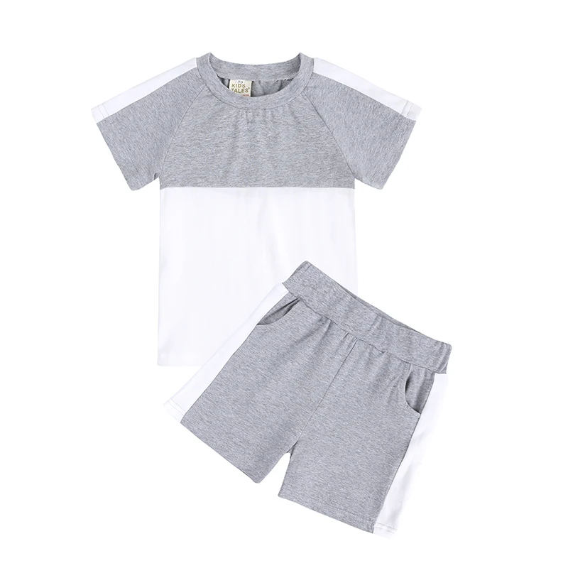 2022 г., Новите модни летни комплекти дрехи за малки момчета и момичета в Контрастен цвят, блузи, къси Панталони за момичета, детски гащеризон3