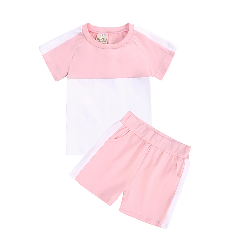 2022 г., Новите модни летни комплекти дрехи за малки момчета и момичета в Контрастен цвят, блузи, къси Панталони за момичета, детски гащеризон5