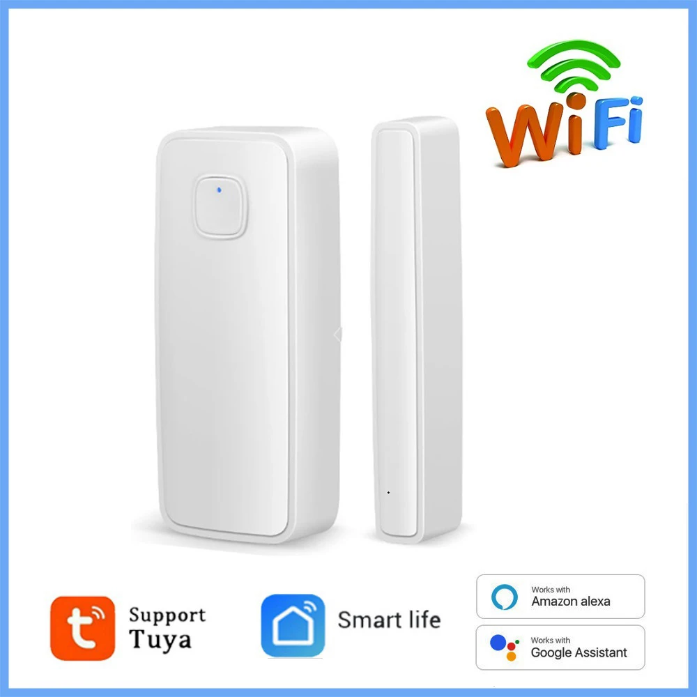 Sasha Smart WiFi Детектори за отваряне / затваряне на врати, прозорци, Senso, приложение Smartlife работи с Google Home Алекса0