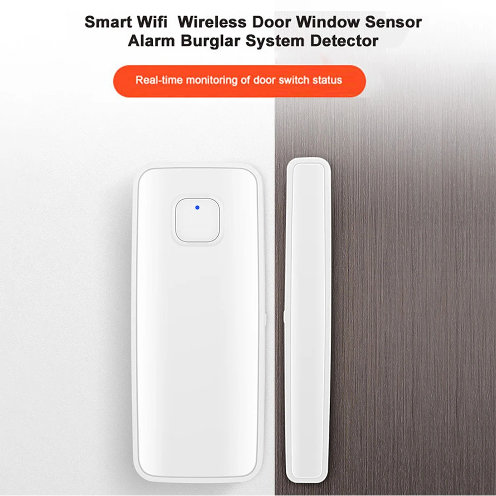 Sasha Smart WiFi Детектори за отваряне / затваряне на врати, прозорци, Senso, приложение Smartlife работи с Google Home Алекса1