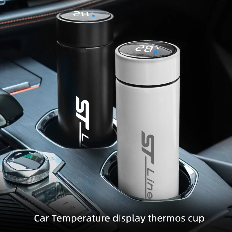 цифров термос обем 500 мл за FORD STline, интелигентен температурен дисплей, бутилка за вода, термос за запазване на топлината5