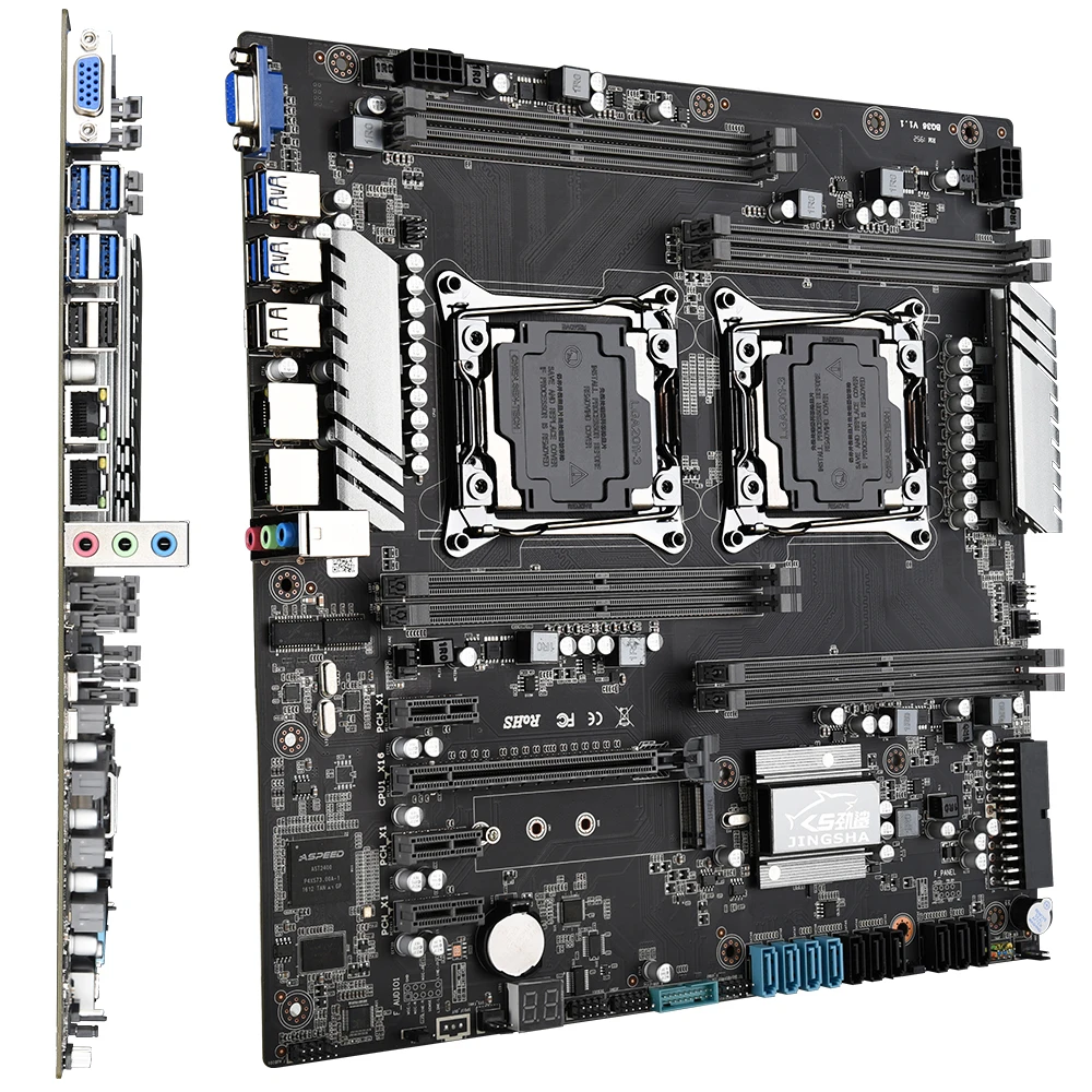 Комплект двоен дънната платка X99 с подкрепата на процесора 2 * E5 2699 V3 4-Канална оперативна памет 2133/2400 Mhz 10 * SATA 3.0 Intel LGA 2011-3 V3/V4 CPU Kit2