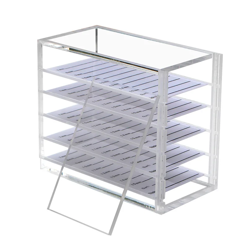 Прозрачна Акрилна Кутия за съхранение на присадени на миглите, многослоен кутия, обеци, Колие, Органични витрина за бижута4