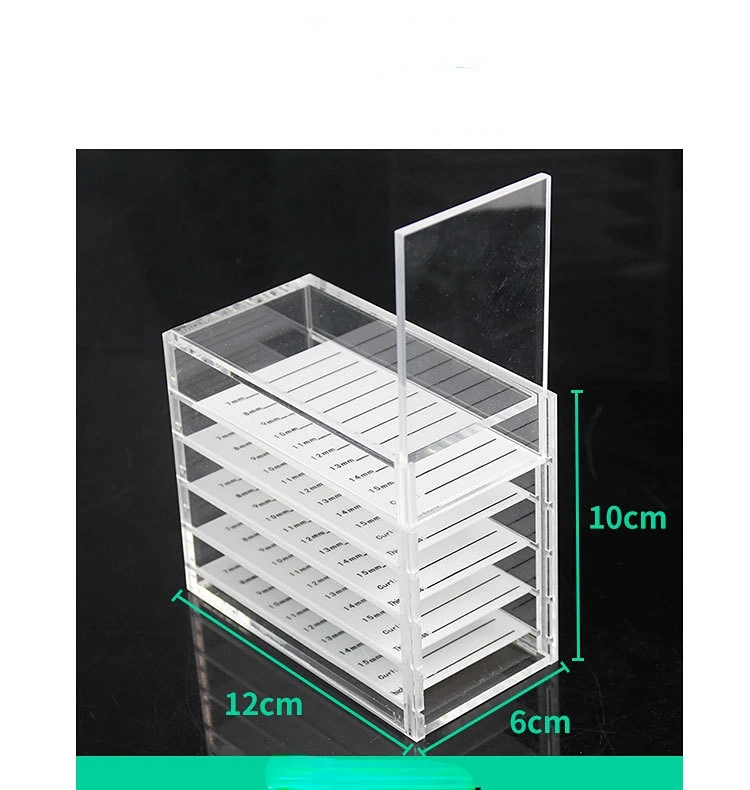 Прозрачна Акрилна Кутия за съхранение на присадени на миглите, многослоен кутия, обеци, Колие, Органични витрина за бижута5