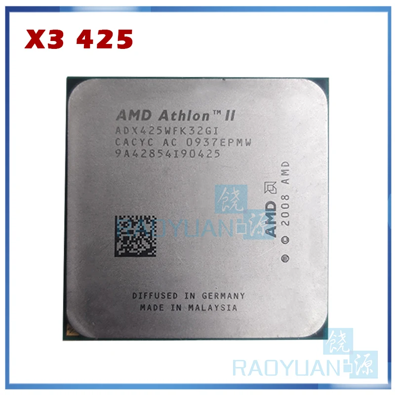 Процесор AMD Athlon II X3 425 X3-425 CPU Трехъядерный (2,7 Ghz/ L2 = 2 М /95 W / 2000 Ghz) с вход am3 ADX425WFK32GI0