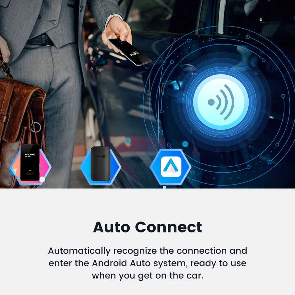 Безжичен адаптер Carplay Carlinkit Android Auto System Box, plug към безжична мрежа, аксесоари за автомобил на мултимедиен плеър2