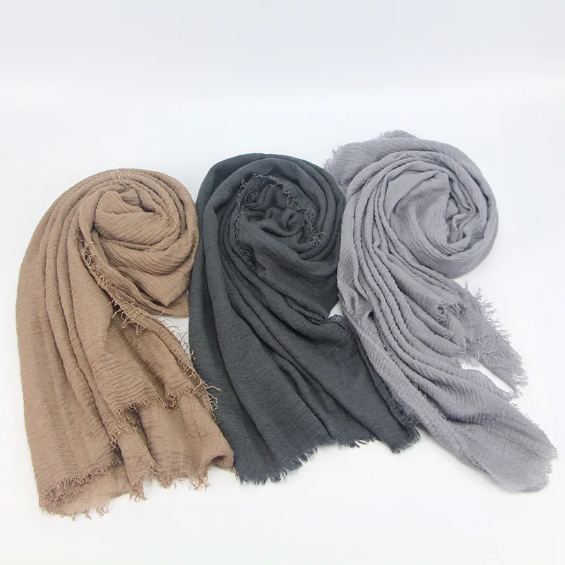 Мек Топъл луксозен шал, женски хиджаб, обикновен женски Черно-бели памучни шалове, мюсюлмански кърпичка, bandanas, шалове Four Seasons1