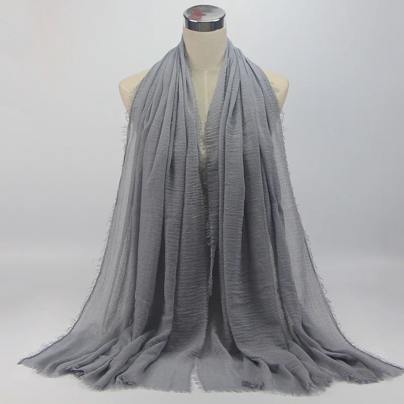 Мек Топъл луксозен шал, женски хиджаб, обикновен женски Черно-бели памучни шалове, мюсюлмански кърпичка, bandanas, шалове Four Seasons5