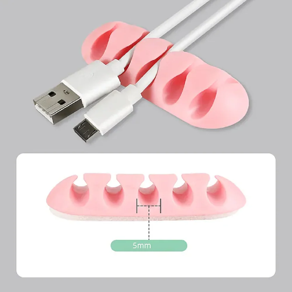 Силиконов кабел органайзер USB-устройство За Навиване на кабела за данни с Гъвкави Скоби За Кабел за Управление Кабел за мишки, слушалки, автомобилни кабели0