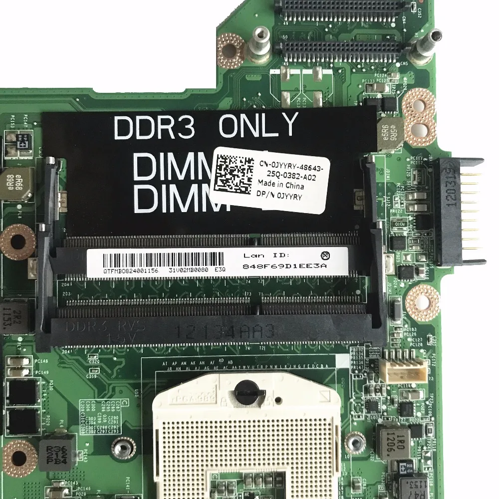 Възстановена дънна Платка за лаптоп DELL N4110 DA0V02MB6E1 CN-0JYYRY 0JYYYRY JYYYRY HM67 DDR3 Напълно Тестван1