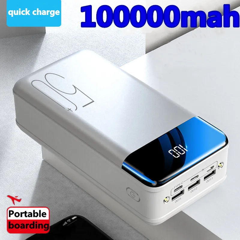 От 100 000 mah, USB захранване за бързо зареждане Led дисплей Портативен Мобилен телефон, таблет Външен източник на зареждане на батерията2