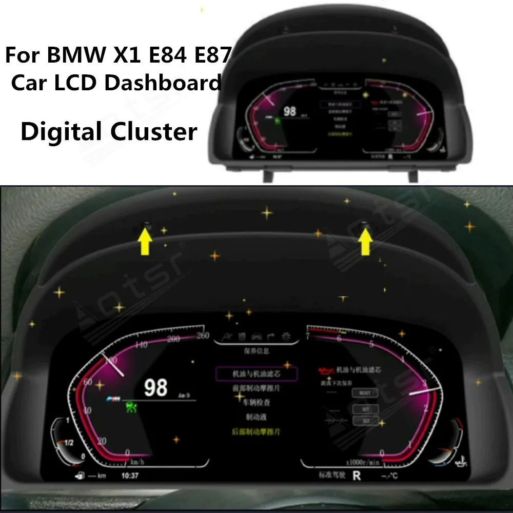 За BMW X1 E84 E87 Android Автомобилният Цифров Клъстер LCD табло Инструмент Виртуална Панел на Кабината богат на функции за измерване на Скоростта0