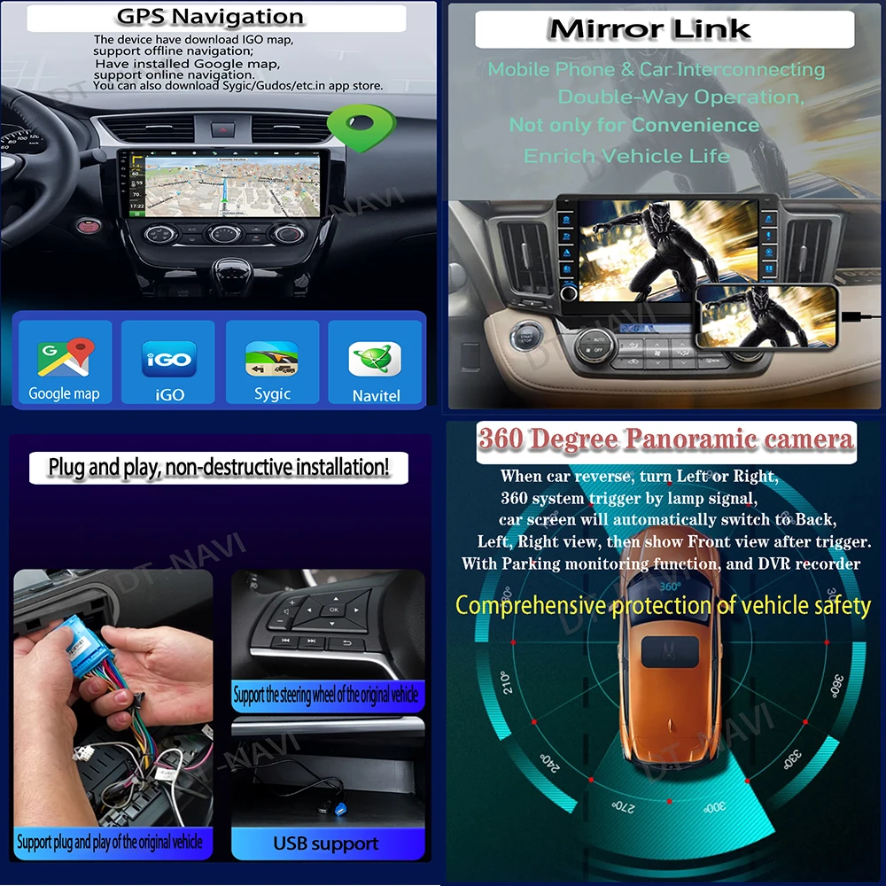 Qualcomm Android13 За Toyota Aygo, Peugeot 108 Citroen C1 2016-2020 Авто Радио Мултимедиен Плейър GPS Навигация Carplay 5GWIFI BT4