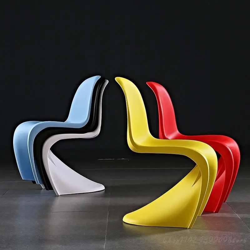 Ins Pandong Стол Пластмасов стол за почивка, Кът за стол S Тип Пластмасов стол модерен Дизайнерски стол за хранене 20220