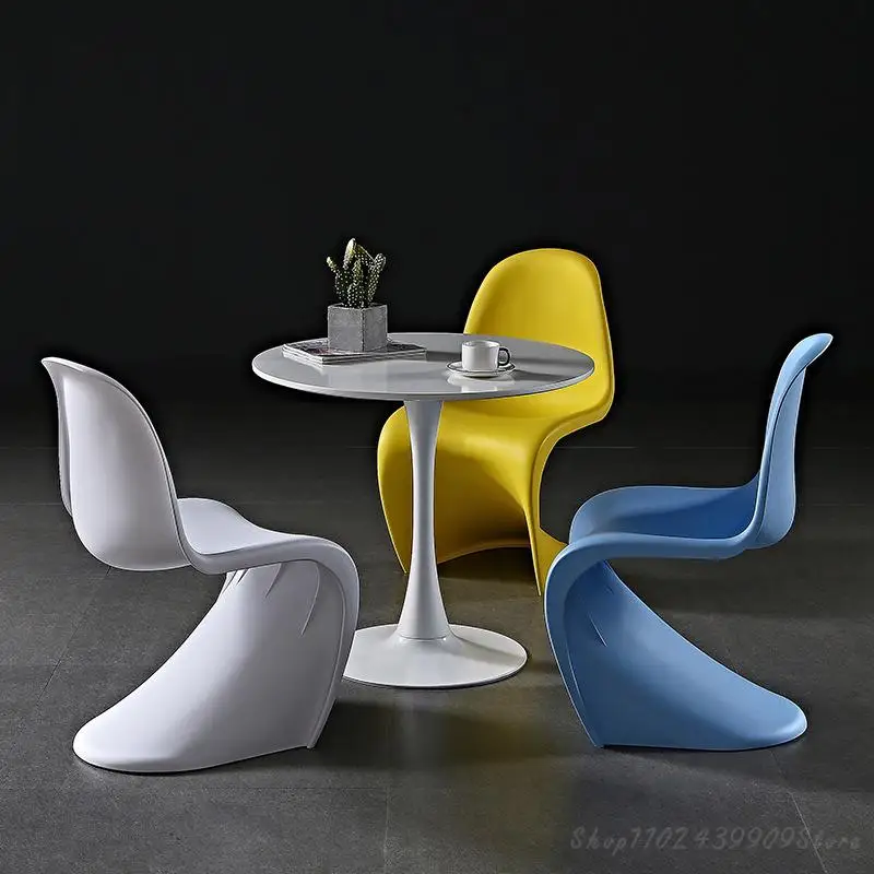 Ins Pandong Стол Пластмасов стол за почивка, Кът за стол S Тип Пластмасов стол модерен Дизайнерски стол за хранене 20222