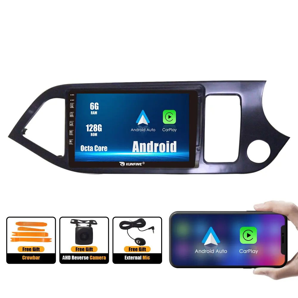 Автомобилното радио, за KIA morning 2011-2015 2Din Android восьмиядерный кола стерео DVD плейър GPS навигация, мултимедия Android Auto Carplay1