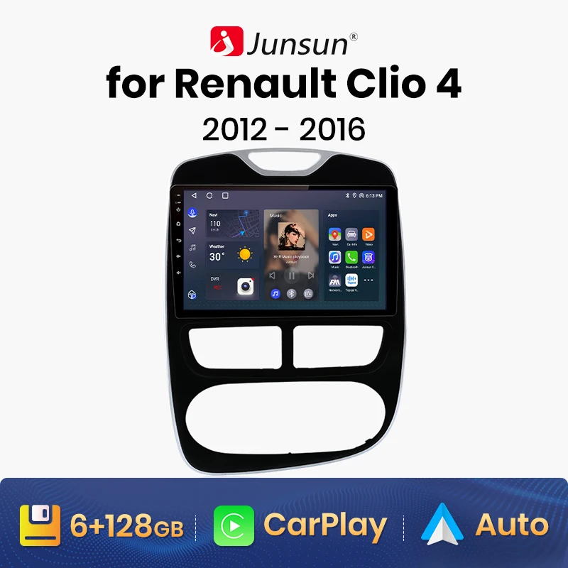 Junsun V1 AI Voice Безжичен CarPlay Android Авторадио За Renault Clio 4 2012-2016 4G Автомобилен Мултимедиен GPS 2din авторадио0
