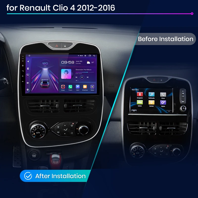 Junsun V1 AI Voice Безжичен CarPlay Android Авторадио За Renault Clio 4 2012-2016 4G Автомобилен Мултимедиен GPS 2din авторадио1