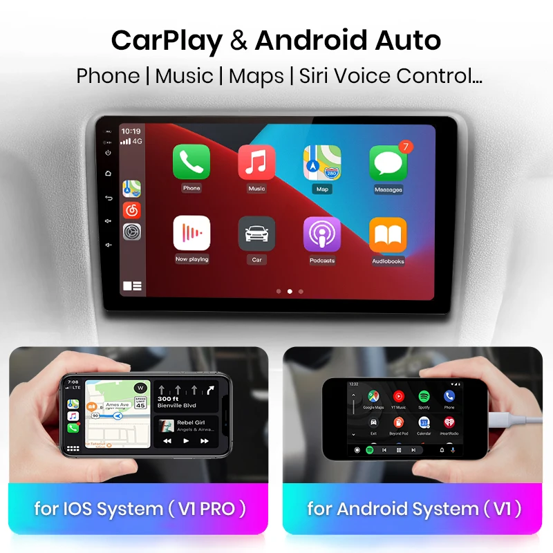 Junsun V1 8 + 256 GB Android 10 За Toyota Highlander 2007-2013 Авто Радио Мултимедиен Плейър GPS Навигация Безплатно Android Auto2