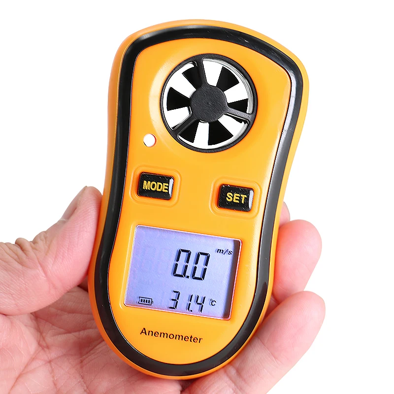 Цифров Анемометр SHAHE, Измерване на Скоростта на вятъра 30 m/s, LCD ръчно Термометър, Измерване на Температура-10-45В С LCD дисплей С Подсветка1