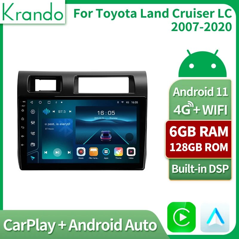 Krando Android 11.0 за Toyota Land Cruiser 2007-2020 Авто радио DVD Мултимедиен плейър GPS Навигация Авторадио0