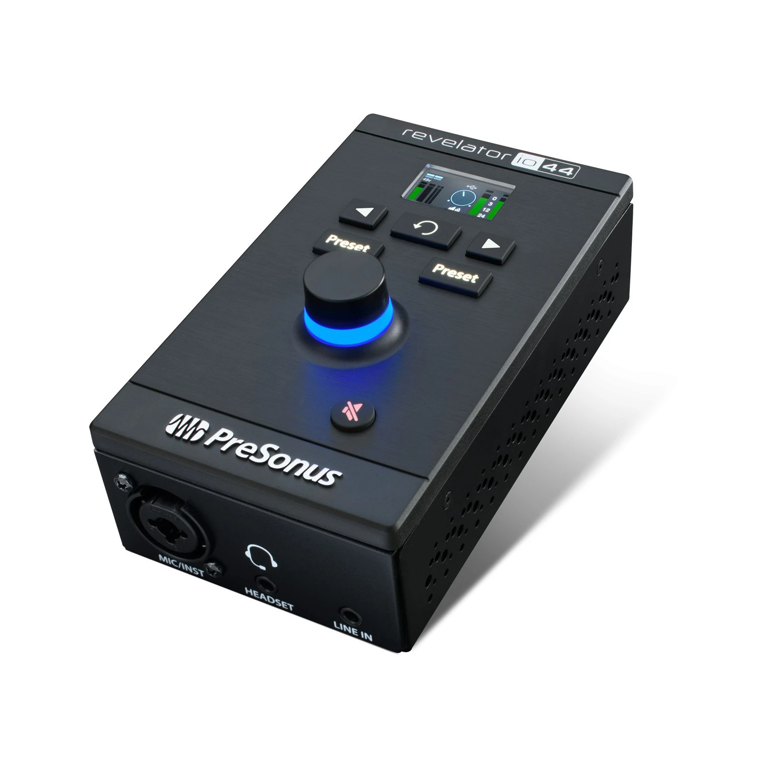 PreSonus Revelator io44 - Ультракомпактный аудиоинтерфейс, който е съвместим с мобилни шина USB-C®, за запис, стрийминг и подкастинг.2