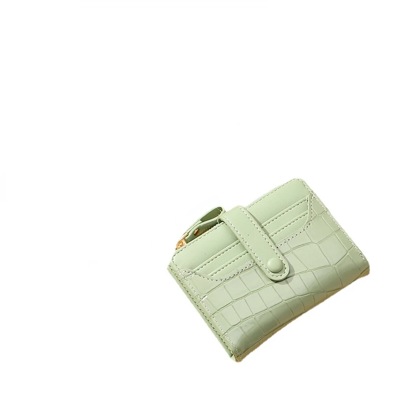 Жена кратък чантата с принтом крокодил в ретро стил с няколко отделения за карти, лачена повърхност, водоустойчив портфейл за монети5