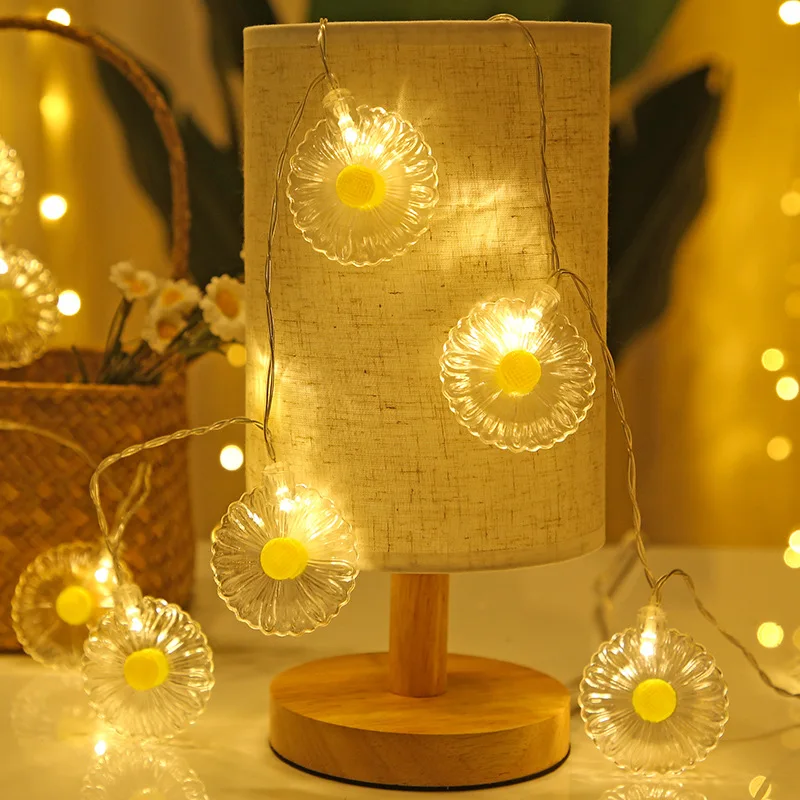 Венец с маргаритками, led светлини, мигающее осветление, декорация на фестивала Ins2