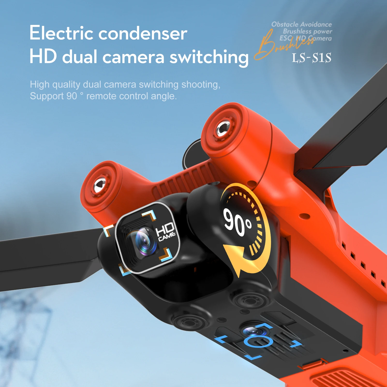 Нов Оранжев мини-дрон S1S с професионална HD камера 4k, 360-градусная въздушна фотография препятствия, бесщеточный моторници квадрокоптер4