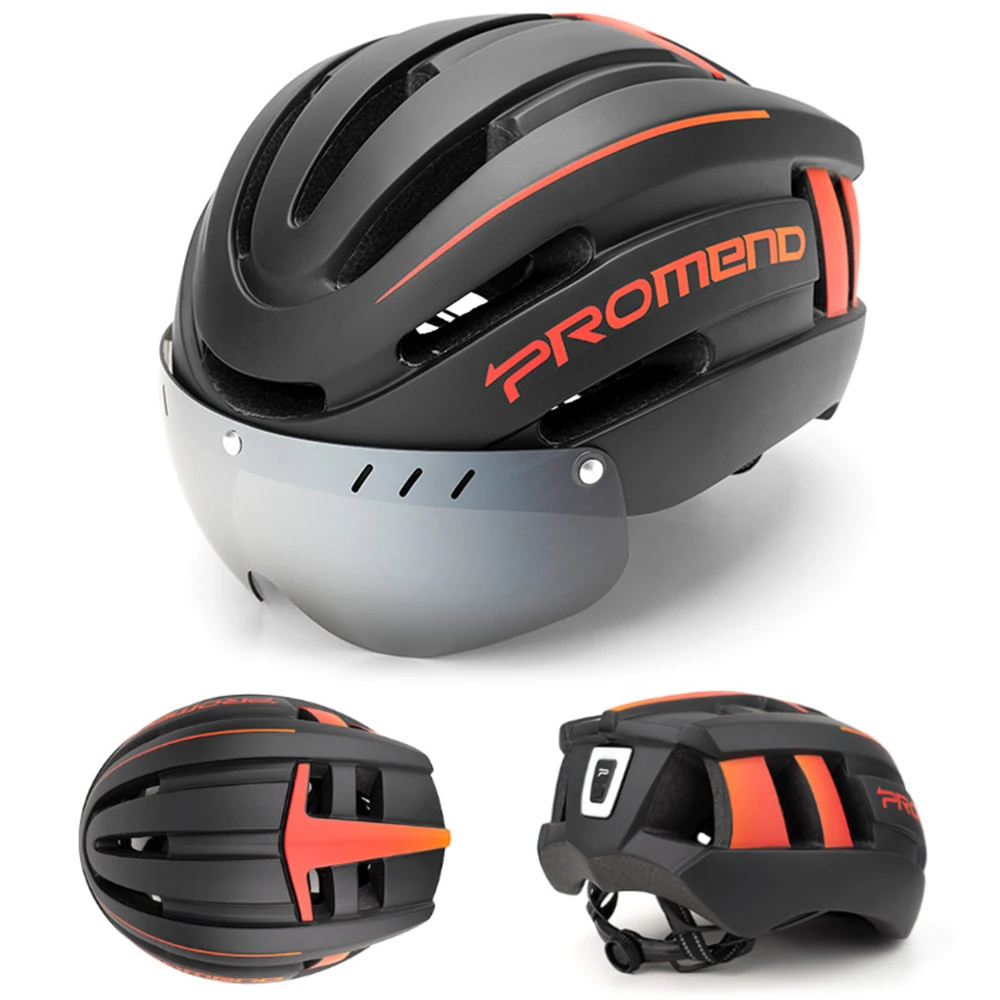 Велосипеден шлем Акумулаторна батерия Вграден USB led лампа, хвърли се във форма за Велоспорта, Сигурна шапка, открит задна светлина, козирка с 4 лещи4