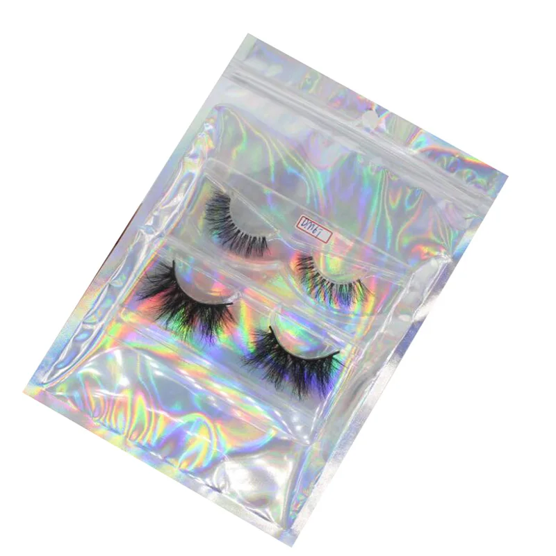 Идеята на едро, опаковъчни кутии за мигли, холографски лазерен заключване с цип, празнична чанта за мигли, опаковъчна кутия за миглите, без мигли3