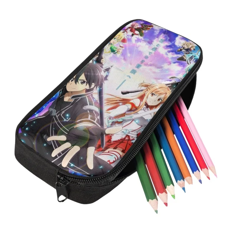 Аниме Sword Art Онлайн, дамски козметични чанти, мультяшные чанти-моливи за момчета и момичета, стационарен Преносим мини-молив случай за деца2