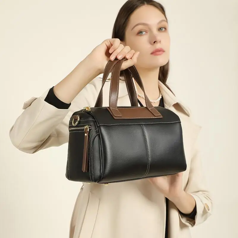 Дамски чанти на най-високо качество LOMANTINA, текстура, 100% кожа, дамски чанти Boston, новост 2023, луксозната марка дизайнерски възглавница0