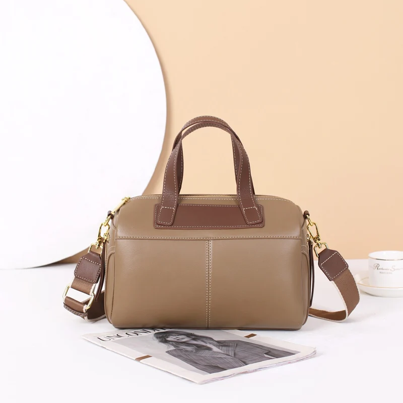 Дамски чанти на най-високо качество LOMANTINA, текстура, 100% кожа, дамски чанти Boston, новост 2023, луксозната марка дизайнерски възглавница3