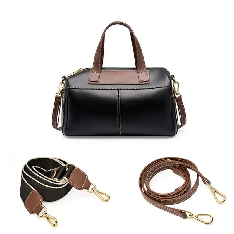 Дамски чанти на най-високо качество LOMANTINA, текстура, 100% кожа, дамски чанти Boston, новост 2023, луксозната марка дизайнерски възглавница5