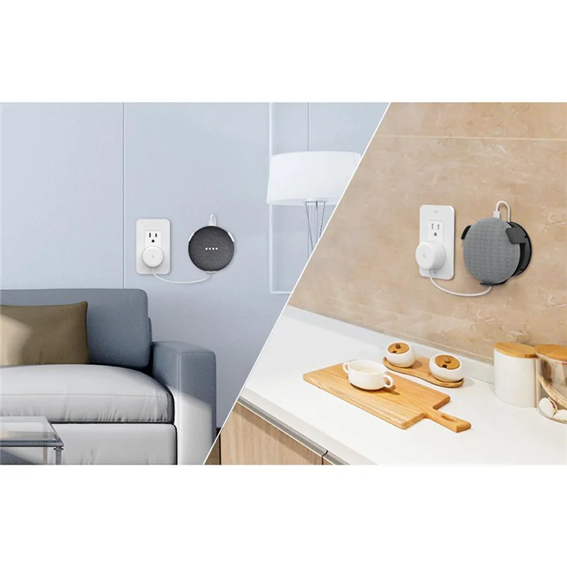 2 бр. мини-изход монтиране на стена Титуляр за Google Home Mini Smart Високоговорител за Управление на кабел Закачалка за съхранение5