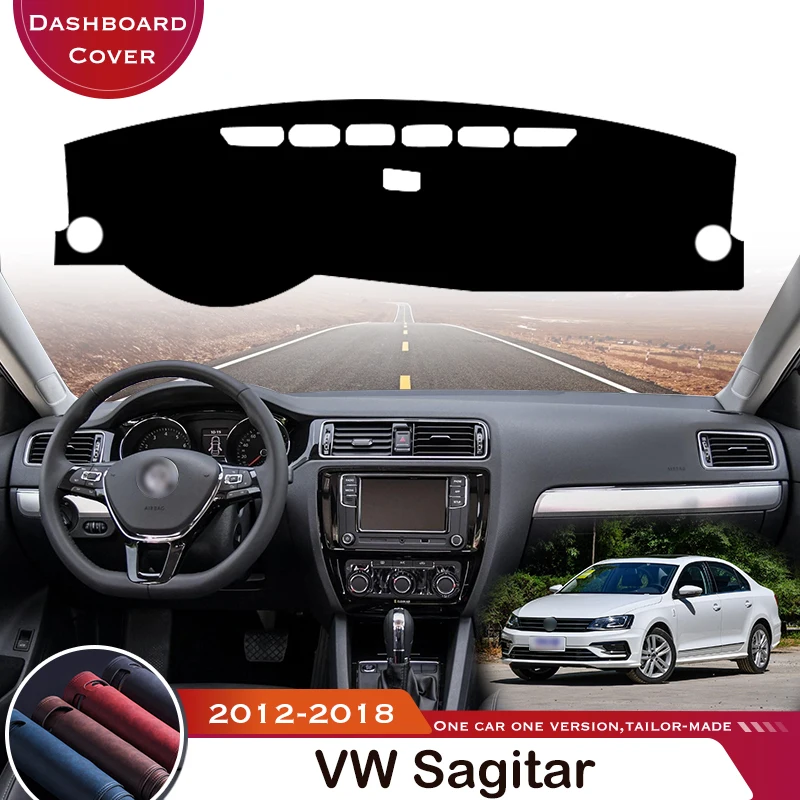 За Volkswagen VW Sagitar 2012-2018 Авто Подложка За Арматурното табло, Мат, Анти-UV, Противоскользящий Automobile Калъф, Кожен Защитен0