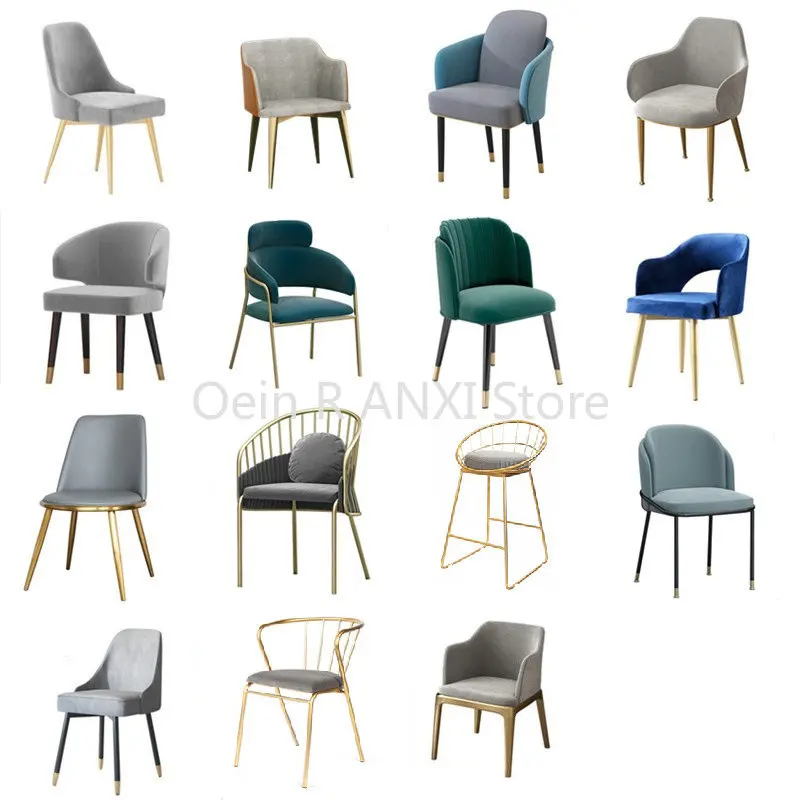 Трапезни столове за кухни и спални, скандинавски кадифе, Ергономични Луксозни трапезни столове, Дизайнерски, модерен Скрин Stuhl Home Furniture WKYZ1