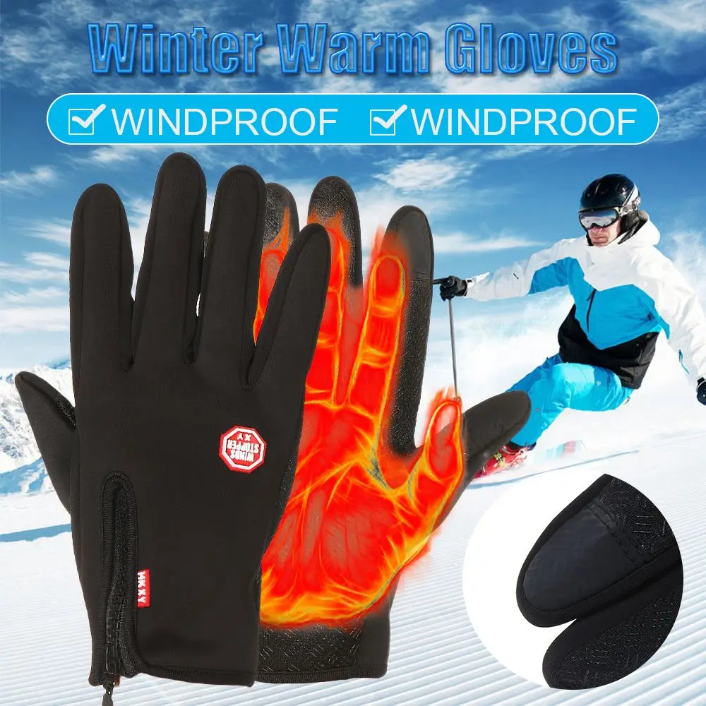 Минерални мъжки и женски мини ски ръкавици, велосипедни ръкавици, ръкавици с един пръст със сензорен екран, топли зимни ръкавици0