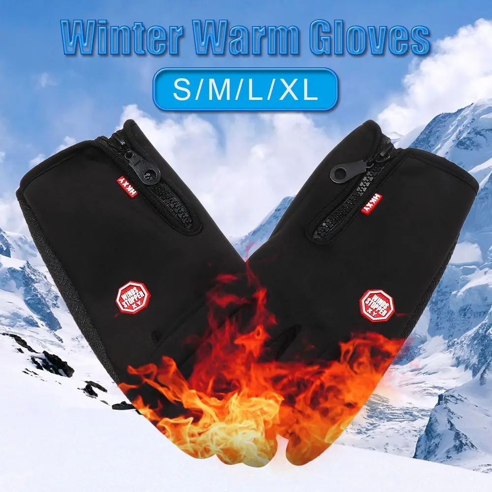 Минерални мъжки и женски мини ски ръкавици, велосипедни ръкавици, ръкавици с един пръст със сензорен екран, топли зимни ръкавици2