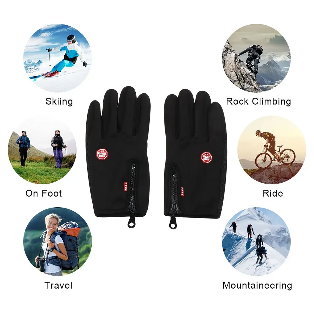 Минерални мъжки и женски мини ски ръкавици, велосипедни ръкавици, ръкавици с един пръст със сензорен екран, топли зимни ръкавици3