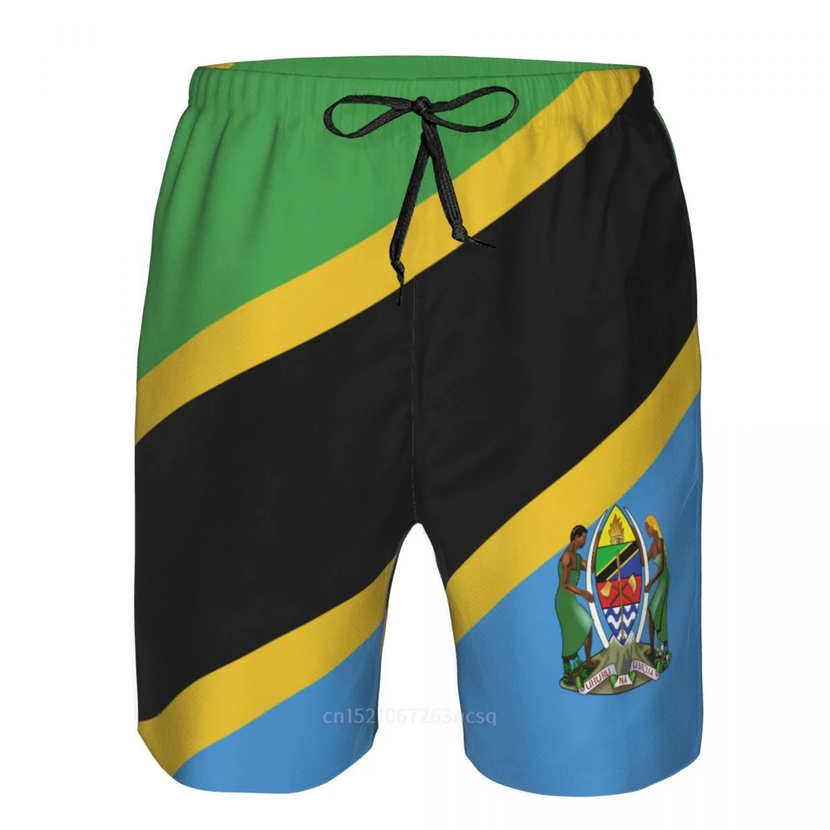 2023 Летни мъжки плажни шорти с 3D принтом хартата на страната Танзания от полиестер, плажни летни панталони за джогинг с джобове4