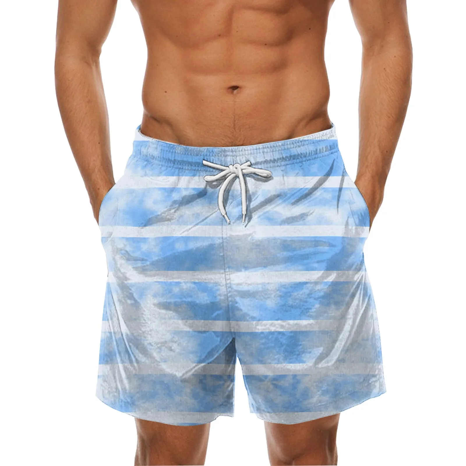 Мъжки Модни Хавайски Плажни Шорти с Принтом, плътно Прилепнали Спортни, Ежедневни Панталони, Панталони, Мъжки къси Панталони, Шорти за Плуване, Мъжки къси панталони, мъжки2