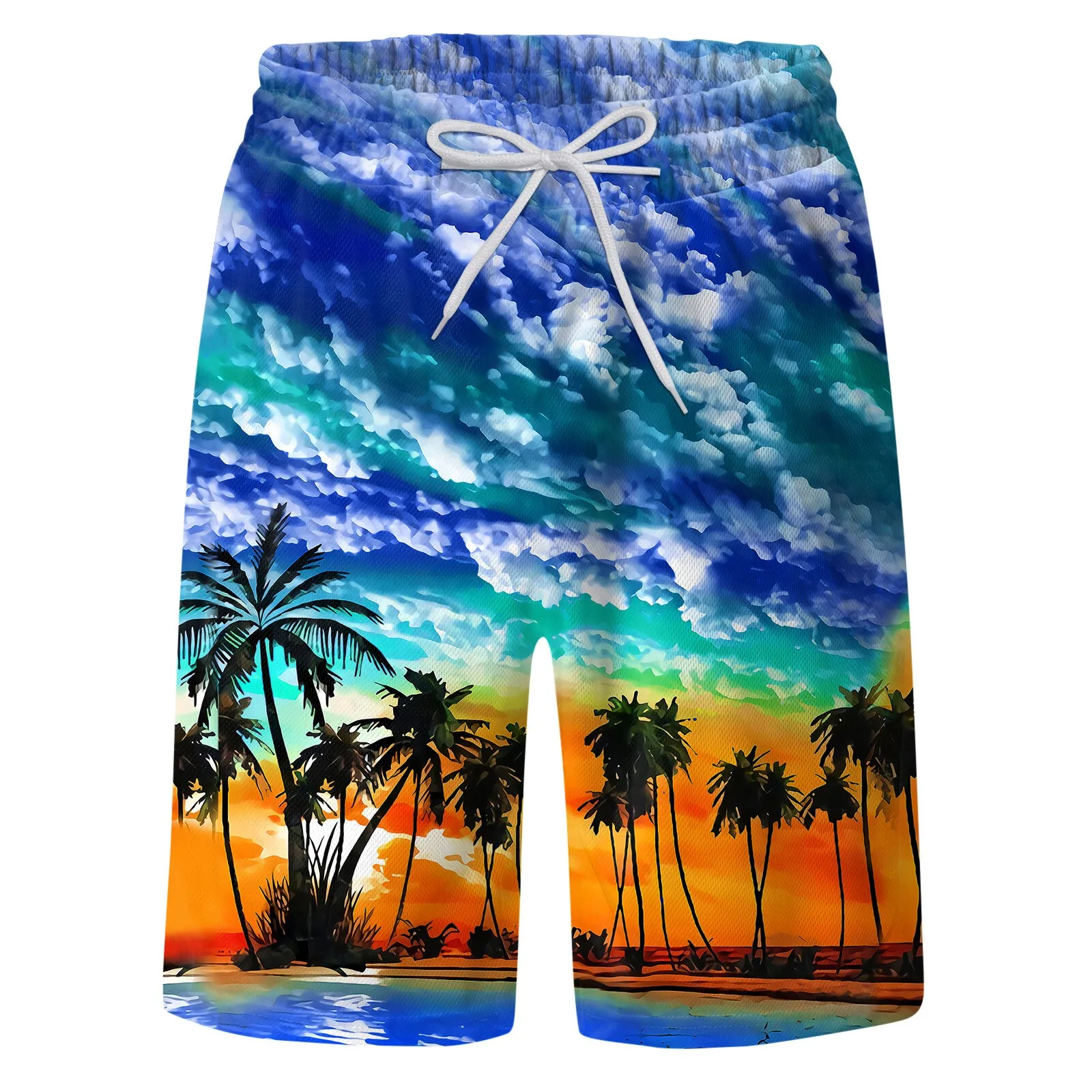 Мъжки Модни Хавайски Плажни Шорти с Принтом, плътно Прилепнали Спортни, Ежедневни Панталони, Панталони, Мъжки къси Панталони, Шорти за Плуване, Мъжки къси панталони, мъжки4
