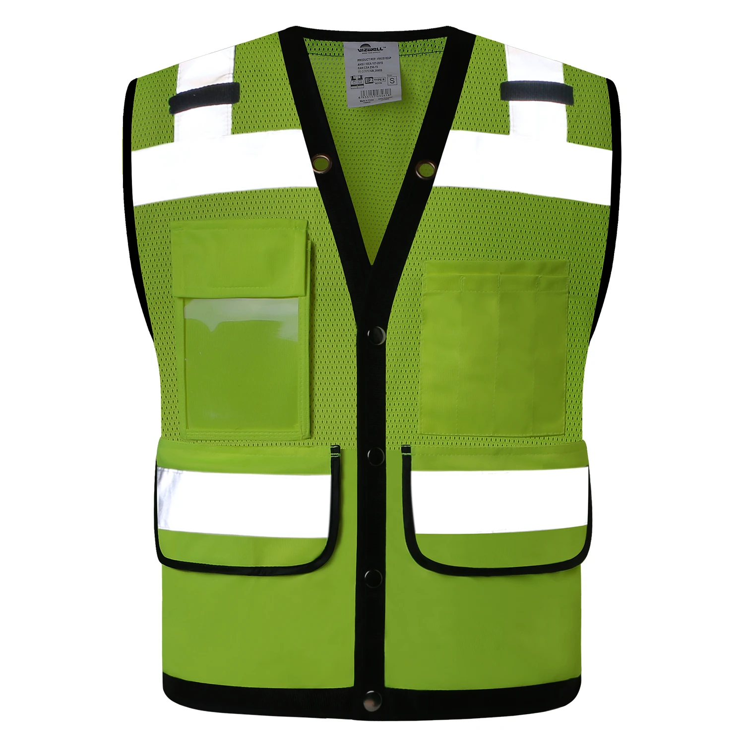 Мрежест жилетка за безопасност Hi Vis, Отразяваща Защитна жилетка, яке в жълто, работно облекло с висока видимост1