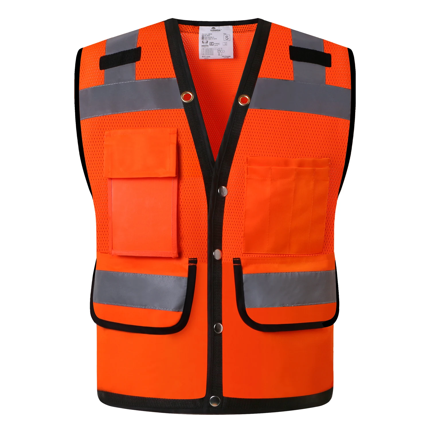 Мрежест жилетка за безопасност Hi Vis, Отразяваща Защитна жилетка, яке в жълто, работно облекло с висока видимост4