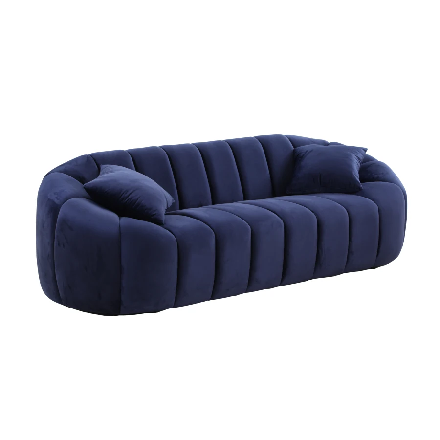 Модерен, 3-местен разтегателен диван с дълбоко канальным дрямка, кадифе диван Performance за хол/лаундж зона0