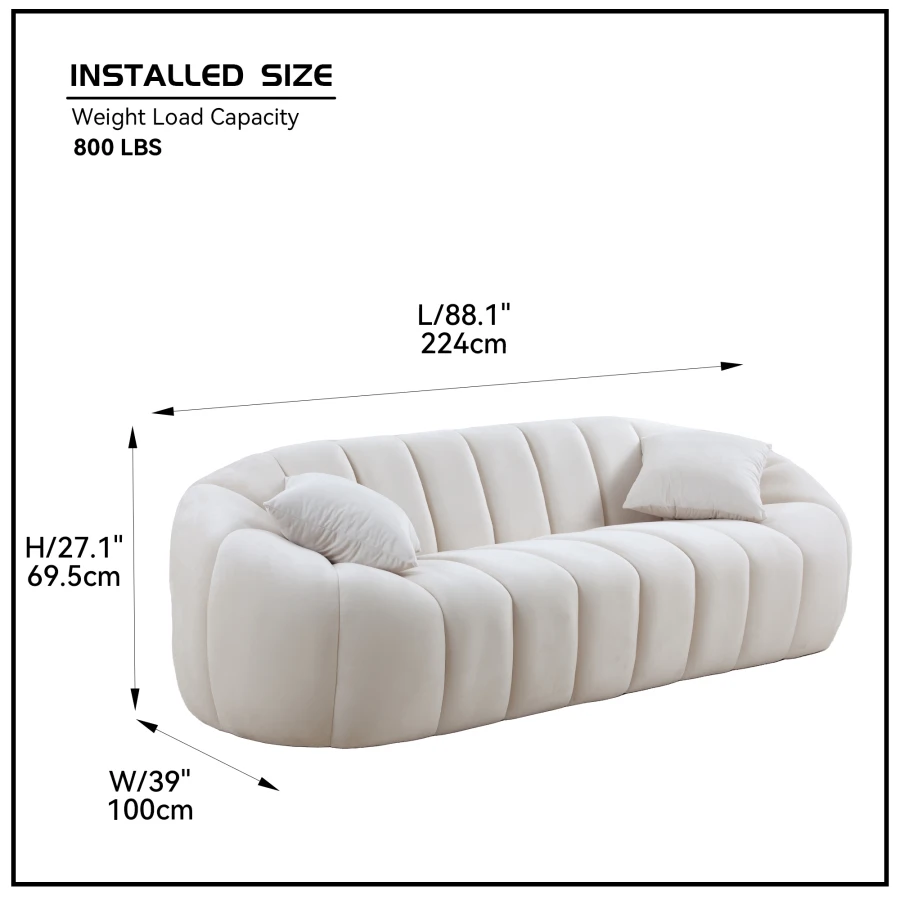 Модерен, 3-местен разтегателен диван с дълбоко канальным дрямка, кадифе диван Performance за хол/лаундж зона5