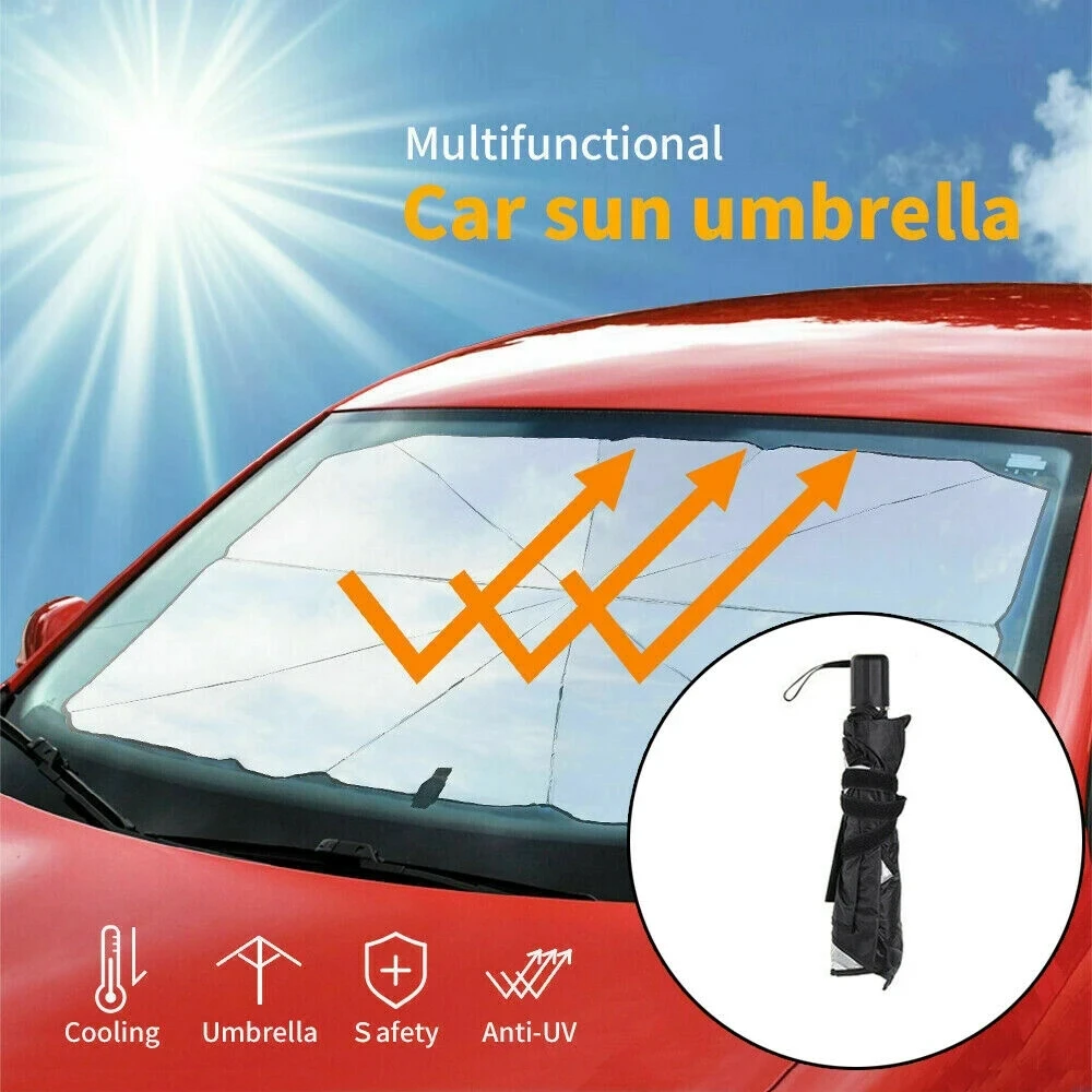 Авто специален слънцезащитен чадър на предното стъкло, сгъваеми преносими чадър, подходящ за перфектен автомобил, универсална защита от uv3