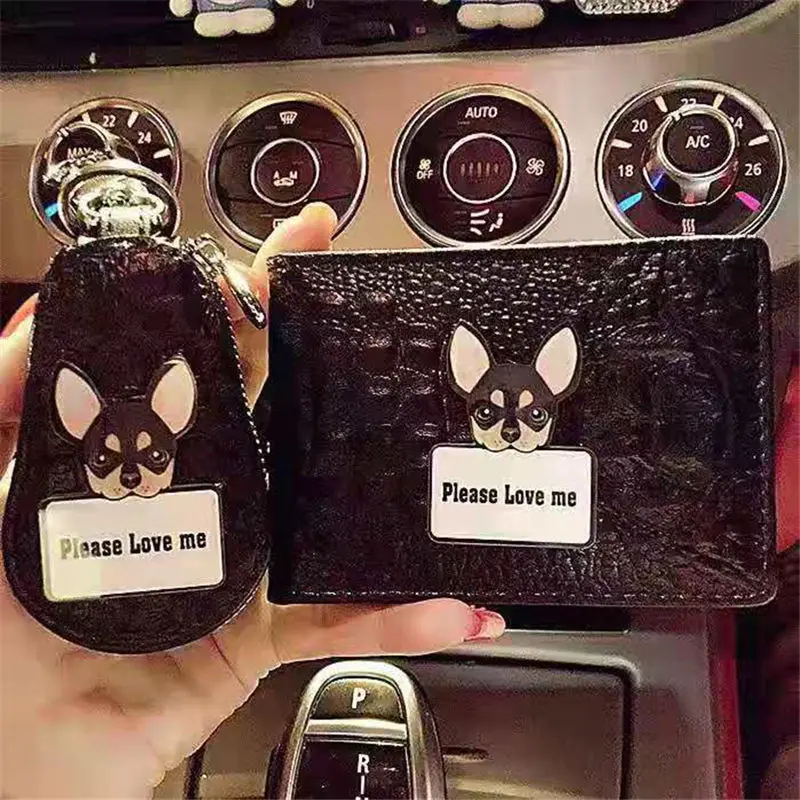 Чантата за ключовете от шофьорска книжка, чантата за ключовете от колата за кучета, едно сладко чанта за ключовете от колата, чанта за картички, чанта за шофьорска книжка, мъжка чанта за документи carteira2